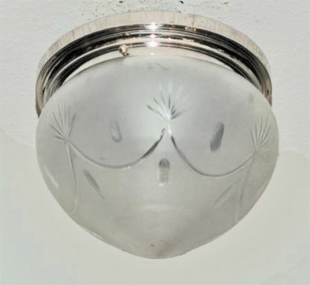 Jugendstil Art Deco Deckenlampe vernickelt Messinglampe