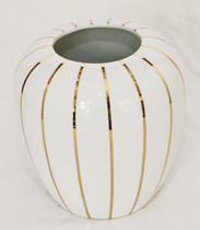 Design Porzellan Vase Jugendstil schwarz gold