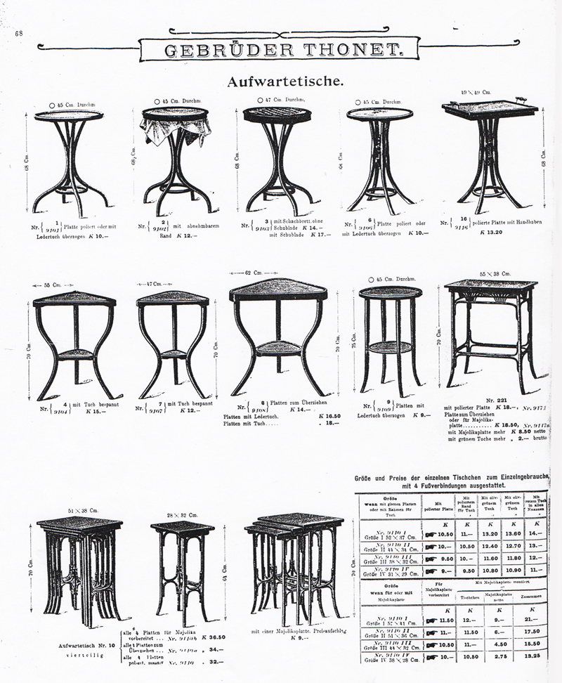 Thonet Jugendstil Beistelltisch Buchen Bugholztisch
