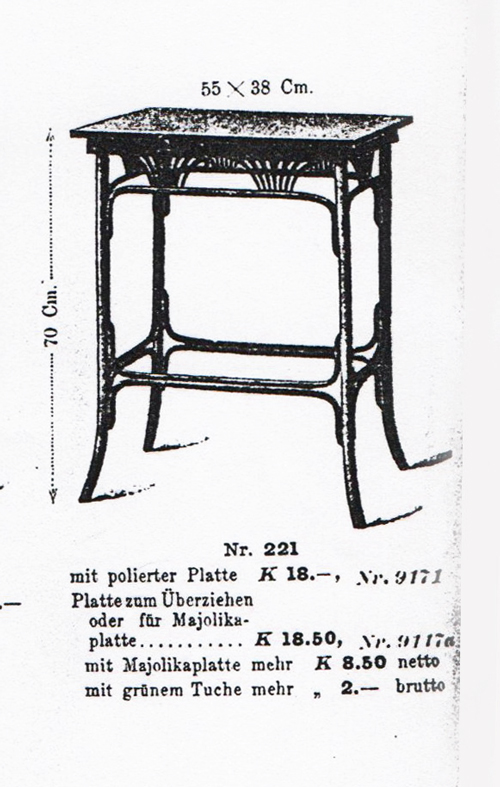 Thonet Jugendstil Beistelltisch Buchen Bugholztisch