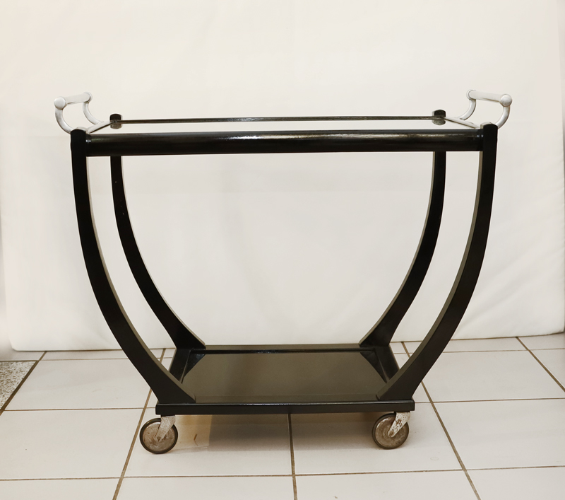 Art Deco Barwagen Servierwagen schwarz Jugendstil Moebel Beistelltisch