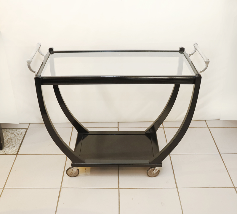Art Deco Servierwagen Barwagen schwarz Jugendstil Moebel Beistelltisch