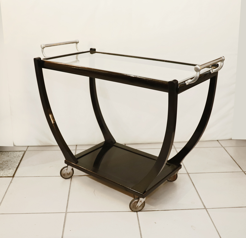 Art Deco Barwagen schwarz Servierwagen Jugendstil Moebel Beistelltisch