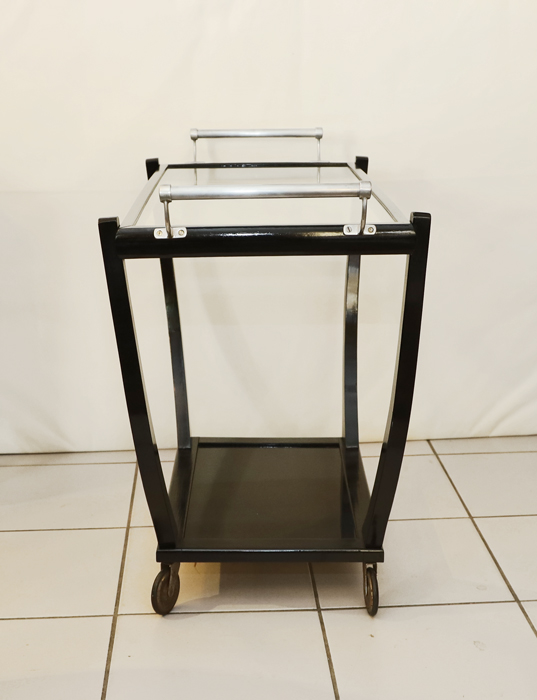 Art Deco Barwagen schwarz Servierwagen Jugendstil Moebel Beistelltisch