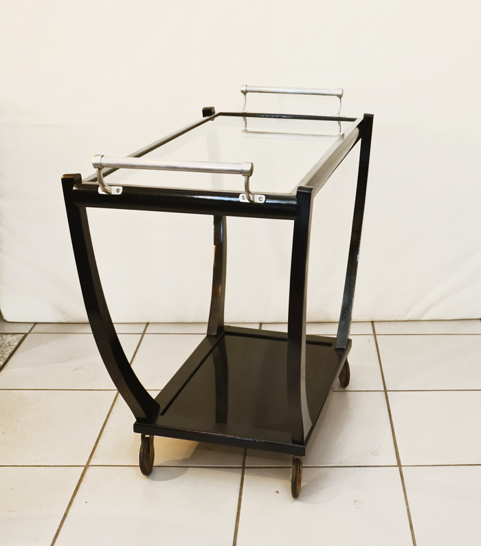 Art Deco Servierwagen Barwagen schwarz Jugendstil Moebel Beistelltisch