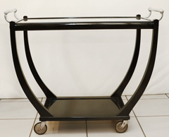Art Deco Barwagen schwarz Jugendstil Moebel Beistelltisch