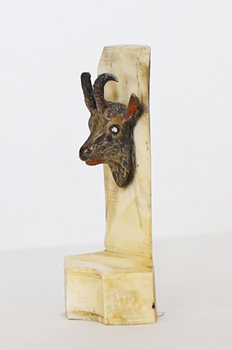 Wiener Jugendstil Bronze Miniatur Tierbronze Gamskopf