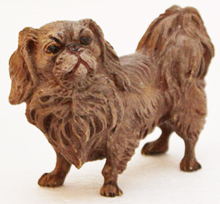 Jugendstil Tierbronze Wiener Bronze Pekinese Hund