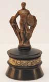 Jugendstil Bronze Figur Krieger Antike Deckeldose