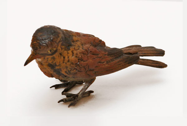 Wiener Bronze Tierbronze Vogel Wacholderdrossel