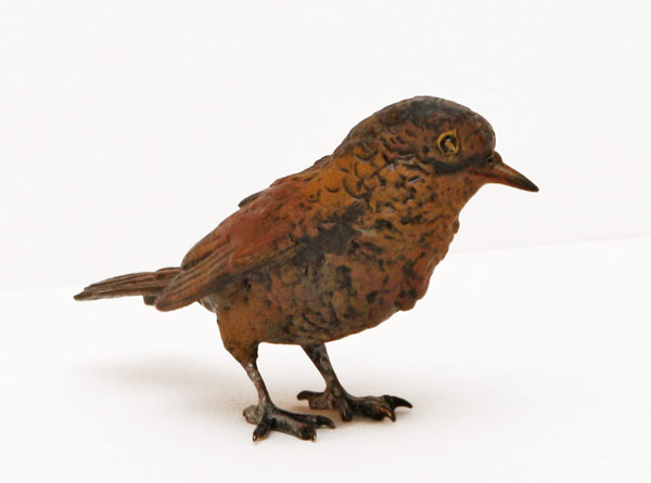 Wiener Bronze Tierbronze Vogel Wacholderdrossel