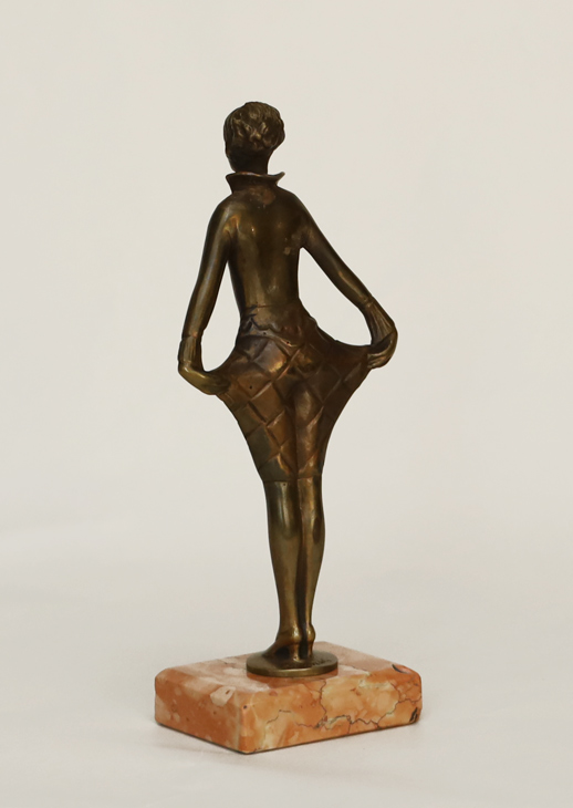 Lorenzl Art Deco Bronze Dame Harlekinkostuem