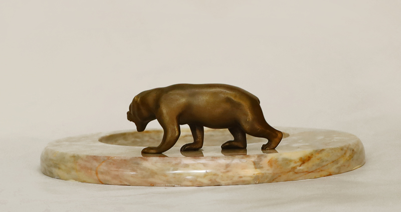 Wiener Jugendstil Bronze Braunbaer Marmor Tierbronze