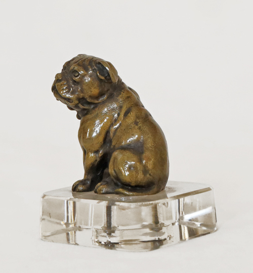 Art Deco Bronze Mops Tierbronze