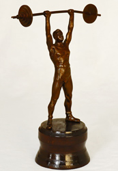 Jugendstil Bronze Figur Sportler Gewichtheber