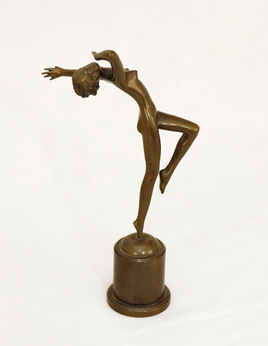 Tanzender Bronze Damenakt Josef Lorenzl erotische