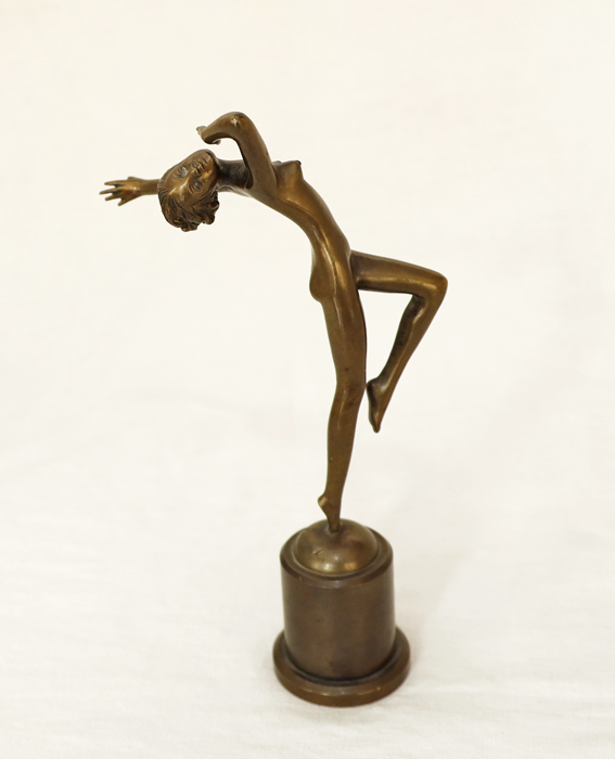 Tanzender Bronze Damenakt Josef Lorenzl erotische