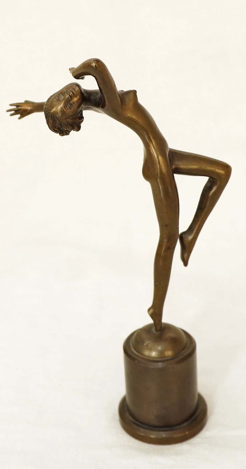Tanzender Bronze Damenakt Josef Lorenzl erotische
