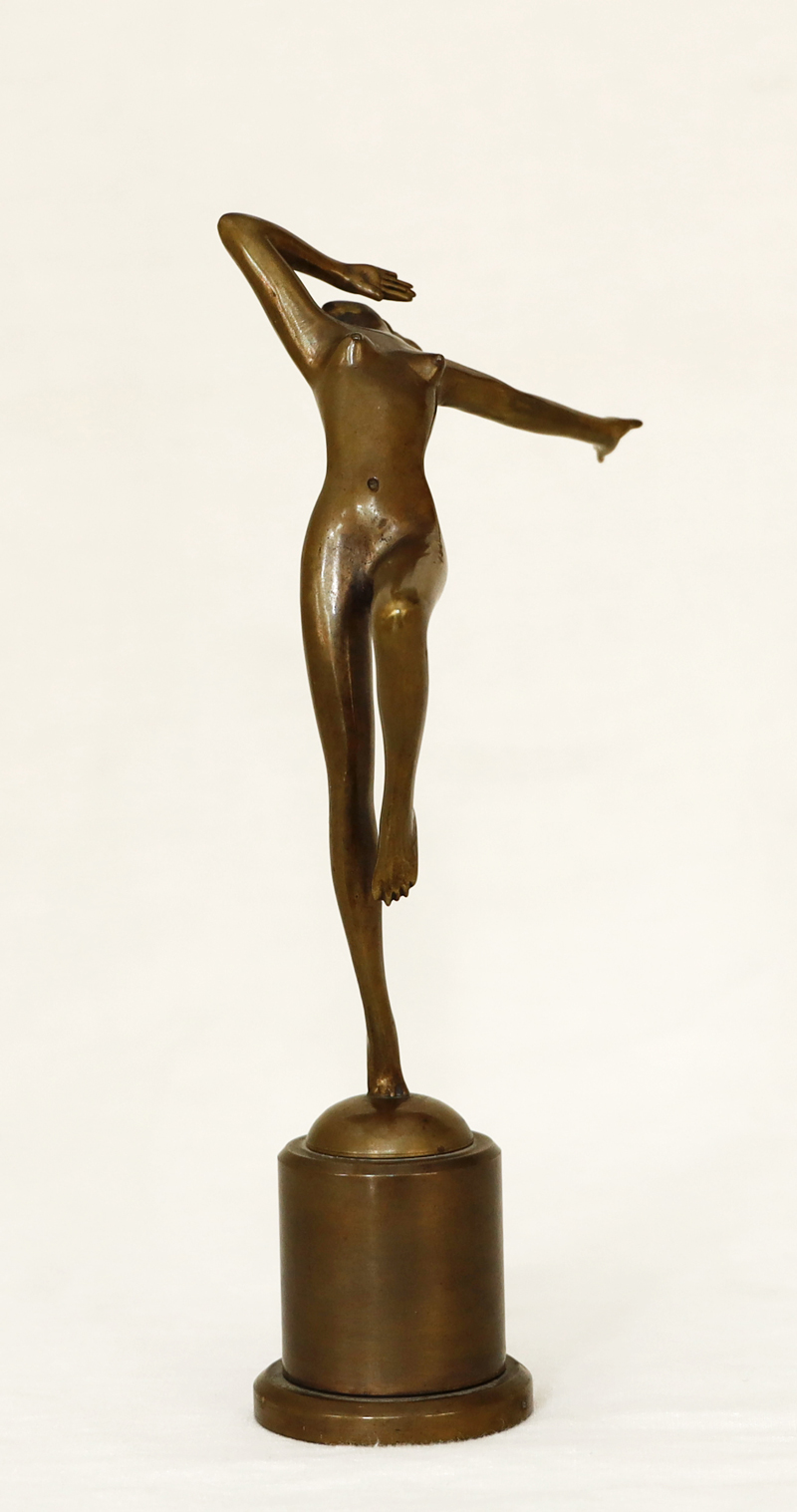 Tanzender Bronze Damenakt Josef Lorenzl erotische
