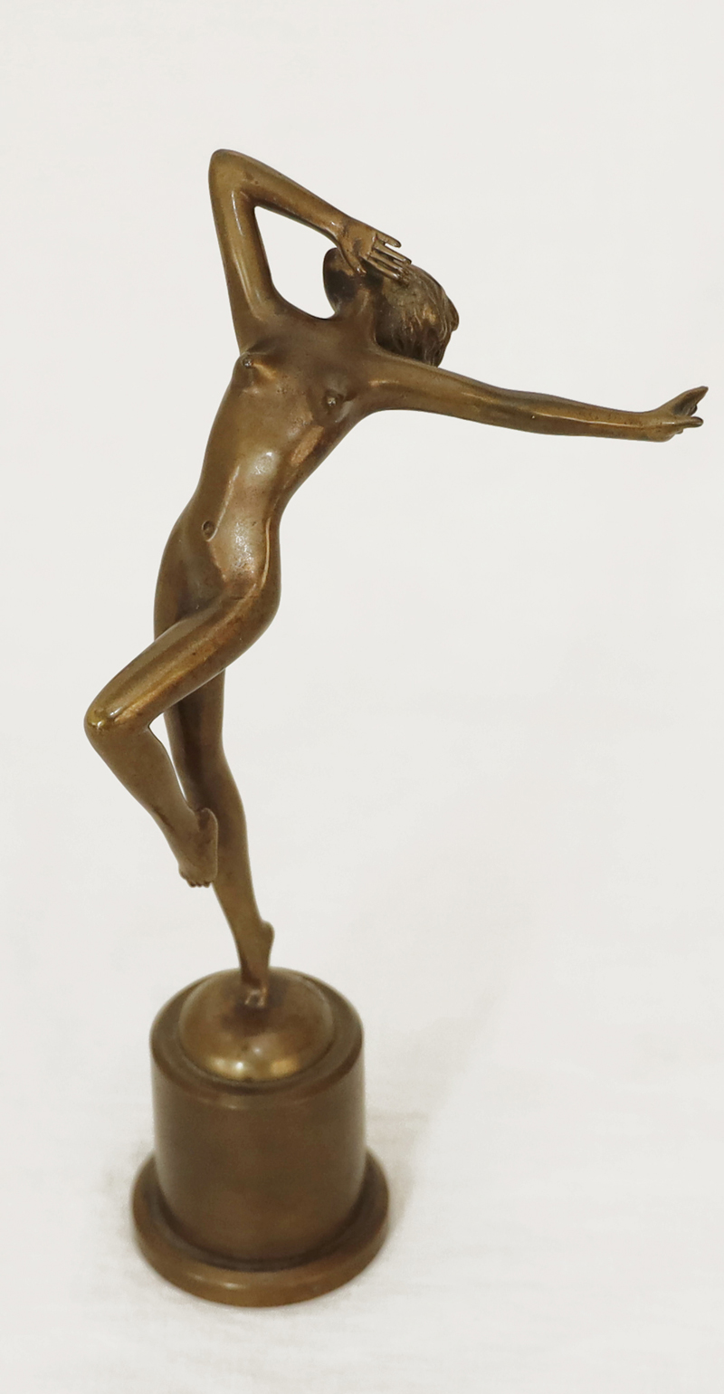 Tanzender Bronze Damenakt Josef Lorenzl erotische