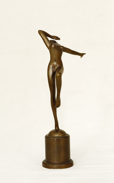 Tanzender Bronze Damenakt Josef Lorenzl erotische