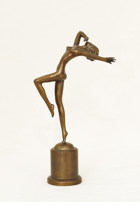 Tanzender Bronze Damenakt Josef Lorenzl erotische