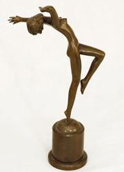 Tanzender Bronze Damenakt Josef Lorenzl erotische