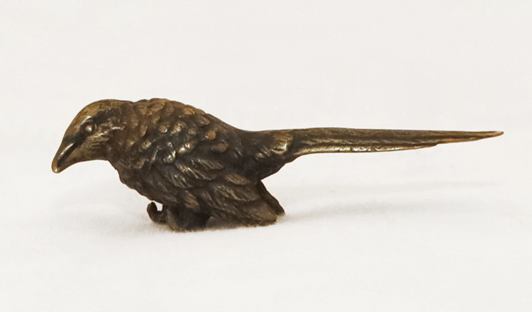 Jugendstil Tierbronze Vogel Elster