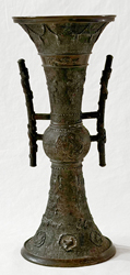 Antikes Asiatika Bronze Gu Gefaess Chinesische Vase