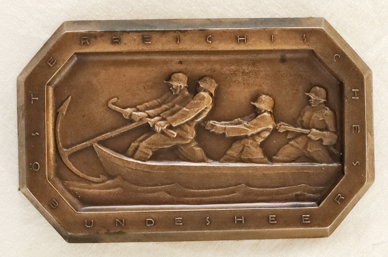 Bronzerelief Oesterreichisches Bundesheer historische Bronzeplakette