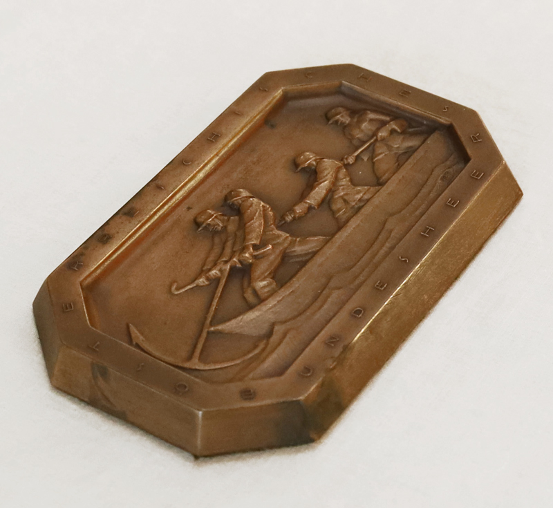Bronzerelief Oesterreichisches Bundesheer historische Bronzeplakette