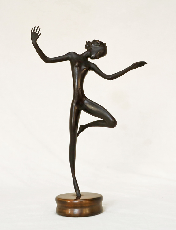 Werkstaette Hagenauer Wien Damenakt nackte Taenzerin Bronze