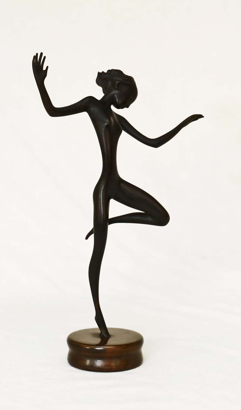 Werkstaette Hagenauer Wien Damenakt nackte Taenzerin Bronze