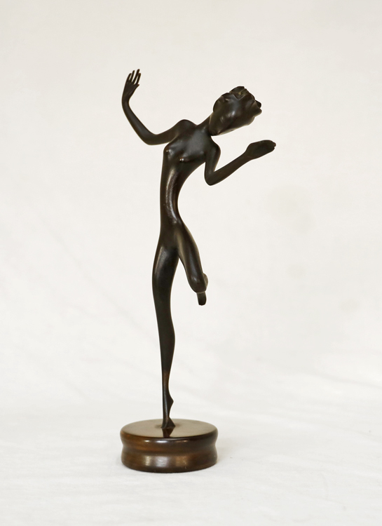 Werkstaette Hagenauer Wien Damenakt nackte Taenzerin Bronze