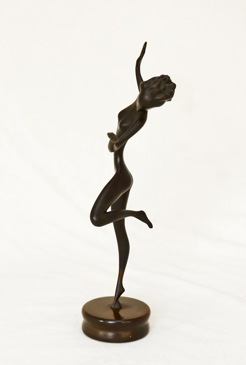 Werkstaette Hagenauer Wien Damenakt nackte Taenzerin Bronze