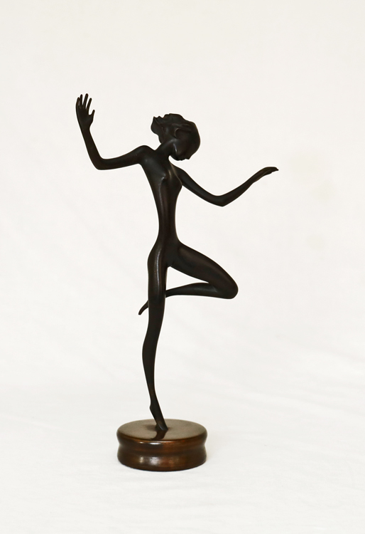 Werkstaette Hagenauer Wien Damenakt nackte Taenzerin Bronze