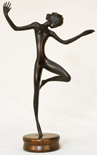 Werkstaette Hagenauer Wien Damenakt nackte Taenzerin Bronze