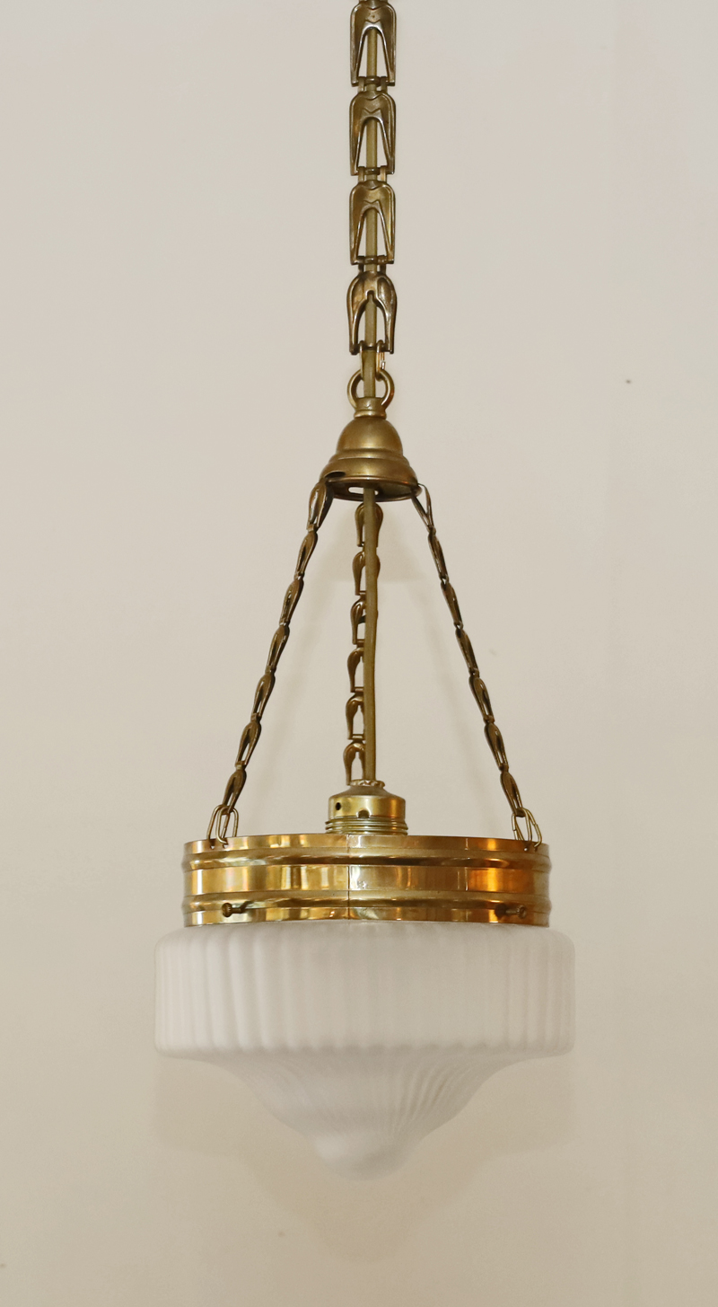 Art Deco Haengelampe Messing