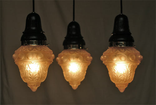 Art Deco Holz Deckenlampe