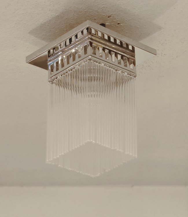 Art Deco Deckenlampe Jugendstil vernickelt leuchte