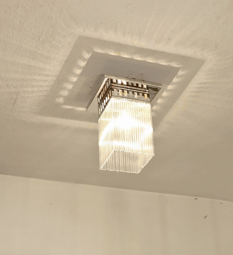 Art Deco Deckenlampe Jugendstil vernickelt leuchte