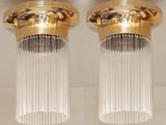 Paar Art Deco Deckenlampen Jugendstil Messinglampe