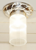 Jugendstil Art Deco Deckenlampe vernickelt Glasstaebe