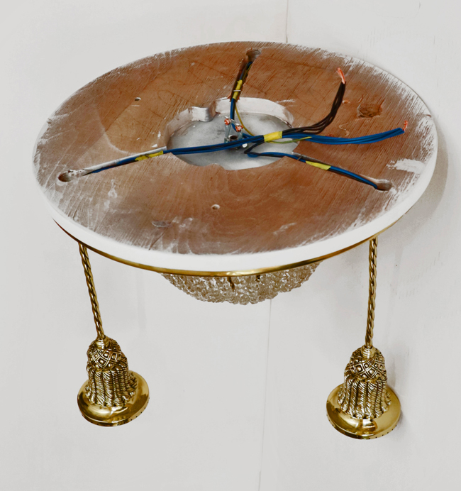 Jugendstil Deckenlampe Glasstaebe Messing