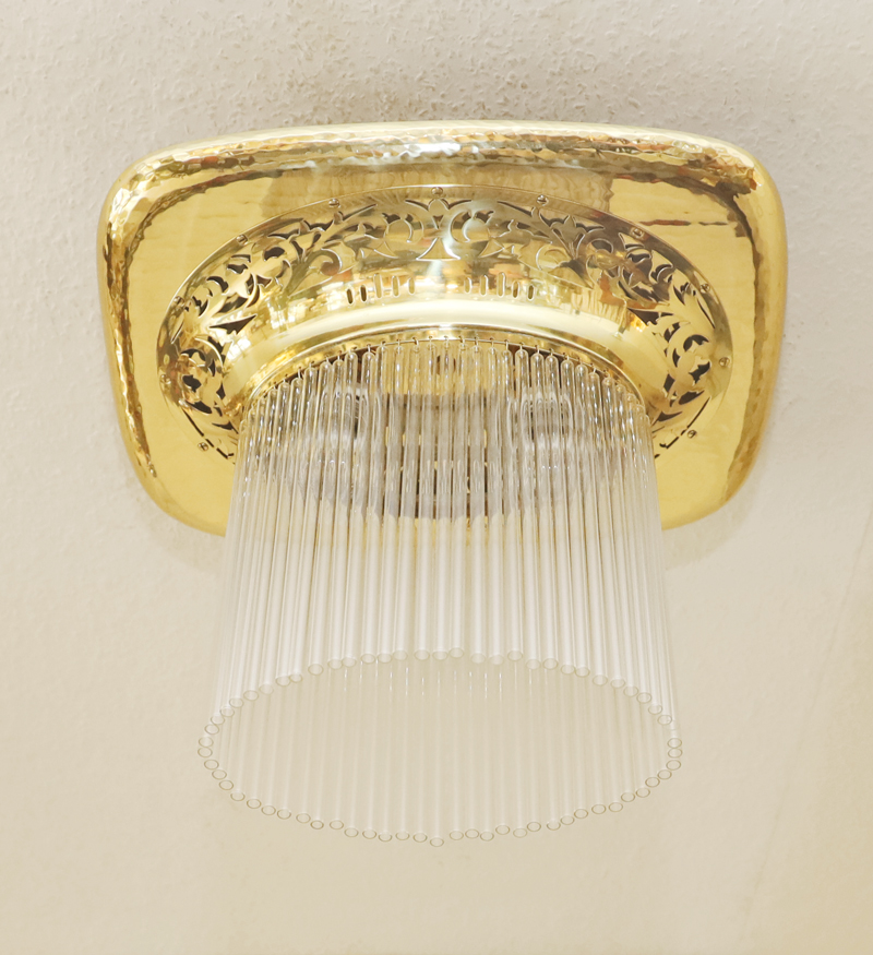 Jugendstil Deckenlampe Messing Lampe