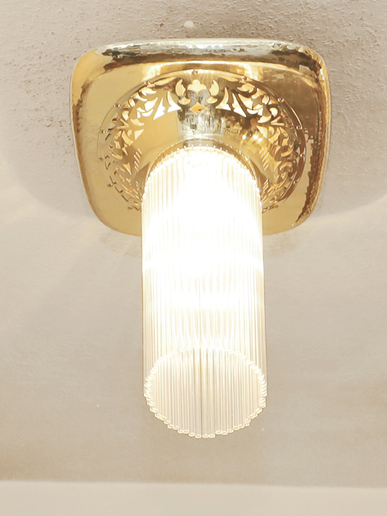 Jugendstil Deckenlampe Messing Lampe