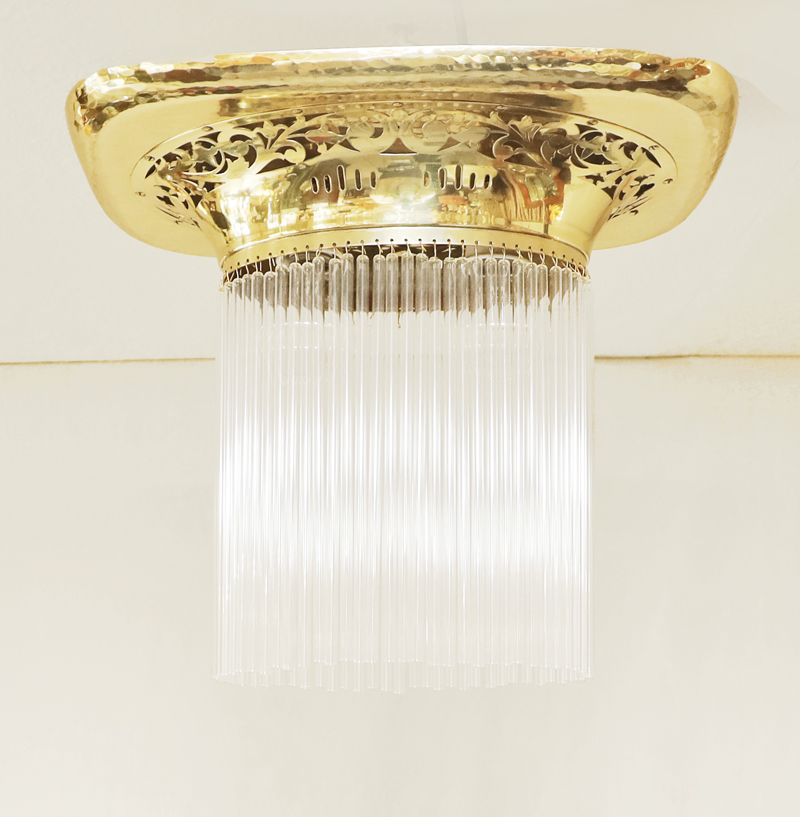 Jugendstil Deckenlampe Messing Lampe