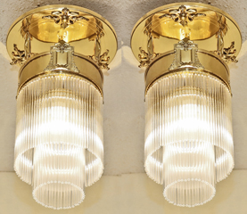 Paar Jugendstil Haengelampen  Art Deco Deckenlampen