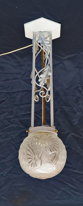 Jugendstil Lampe Haengelampe Leuchte weiss