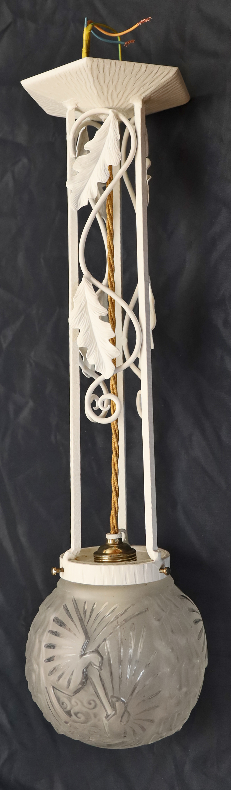 Jugendstil Lampe Haengelampe Leuchte weiss